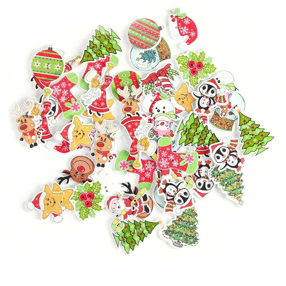 50PCS/Bag Mixed Wooden Button Christmas Pattern Scrapbook Decorative Buttons Mix Garment Accessories For DIY Crafts
50PCS/Bag Mixed Wooden Button Christmas Pattern Scrapbook Decorative Buttons Mix Garment Accessories For DIY Crafts