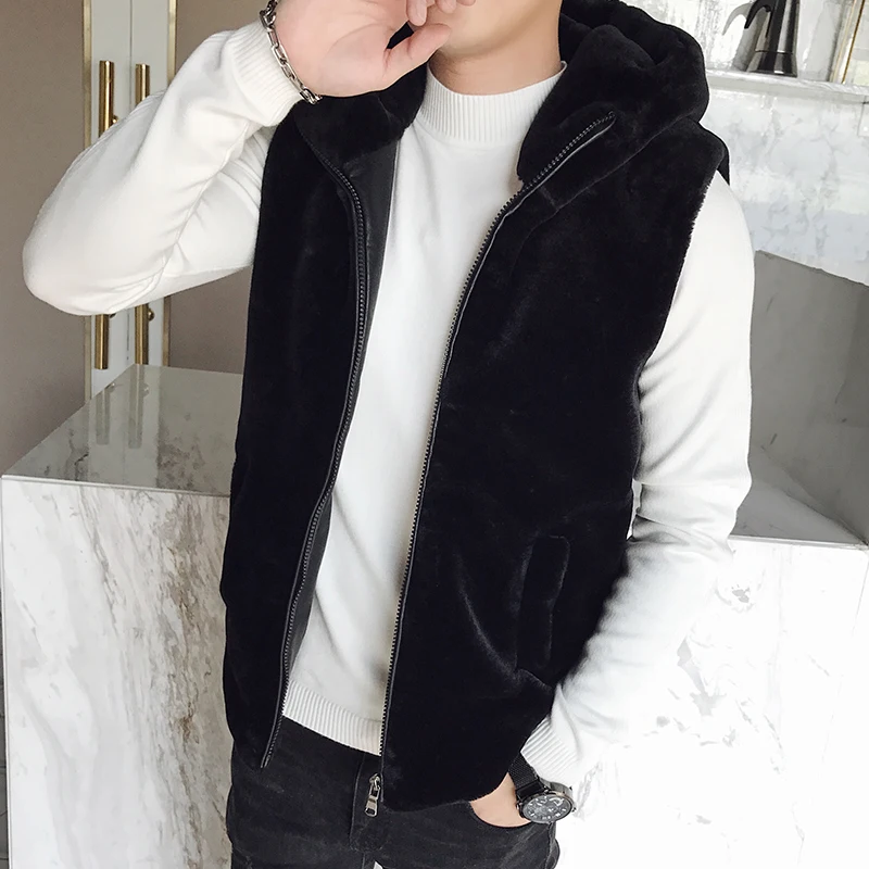 New men's winter rabbit fur youth sleeveless vest social guy waistcoat thickened hooded men's cotton jacket coat
New men's winter rabbit fur youth sleeveless vest social guy waistcoat thickened hooded men's cotton jacket coat