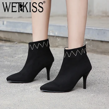 WETKISS Pointed Toe Stiletto Heel Shoes Black Sexy Women Ankle Boots Platform Zip Bootie Casual Party Female Boots Autumn Hot
WETKISS Pointed Toe Stiletto Heel Shoes Black Sexy Women Ankle Boots Platform Zip Bootie Casual Party Female Boots Autumn Hot