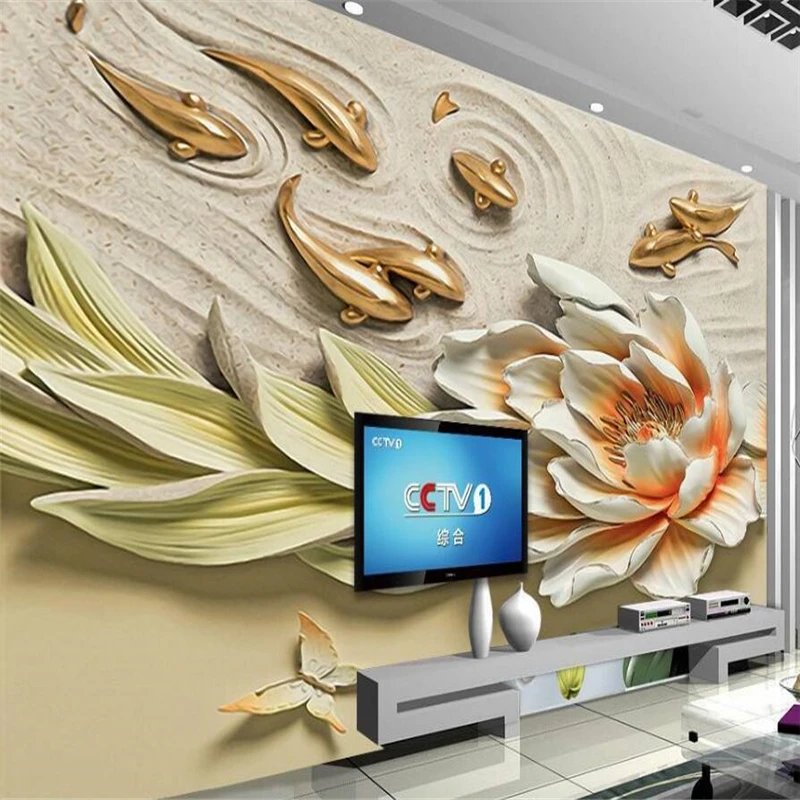 beibehang Lotus flower relief wall floral porch background wall 3D relief custom large mural green wallpaper papel de parede
beibehang Lotus flower relief wall floral porch background wall 3D relief custom large mural green wallpaper papel de parede