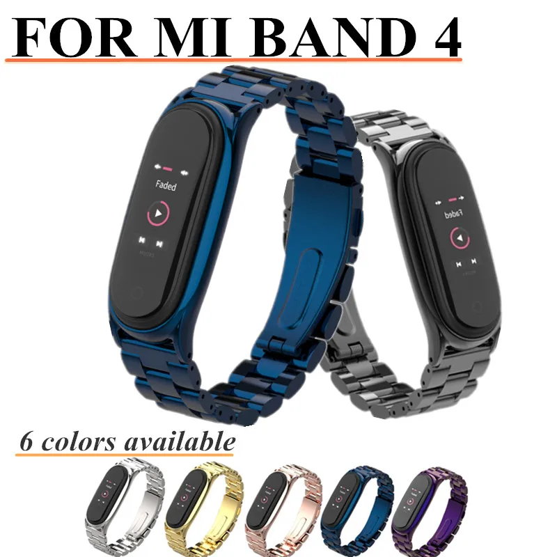 Металлический ремешок для Xiaomi Mi band 4 браслет без винтов Band сталь|Смарт-аксессуары|