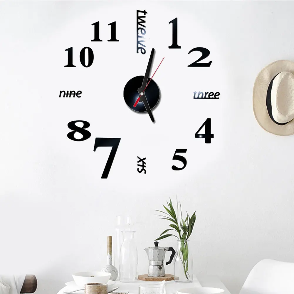 Simple Wall Clock Modern 3D Stickers Watch DIY Digital Display Large Acrylic Mirror Home Use Accessories Bedroom Art #06
Simple Wall Clock Modern 3D Stickers Watch DIY Digital Display Large Acrylic Mirror Home Use Accessories Bedroom Art #06