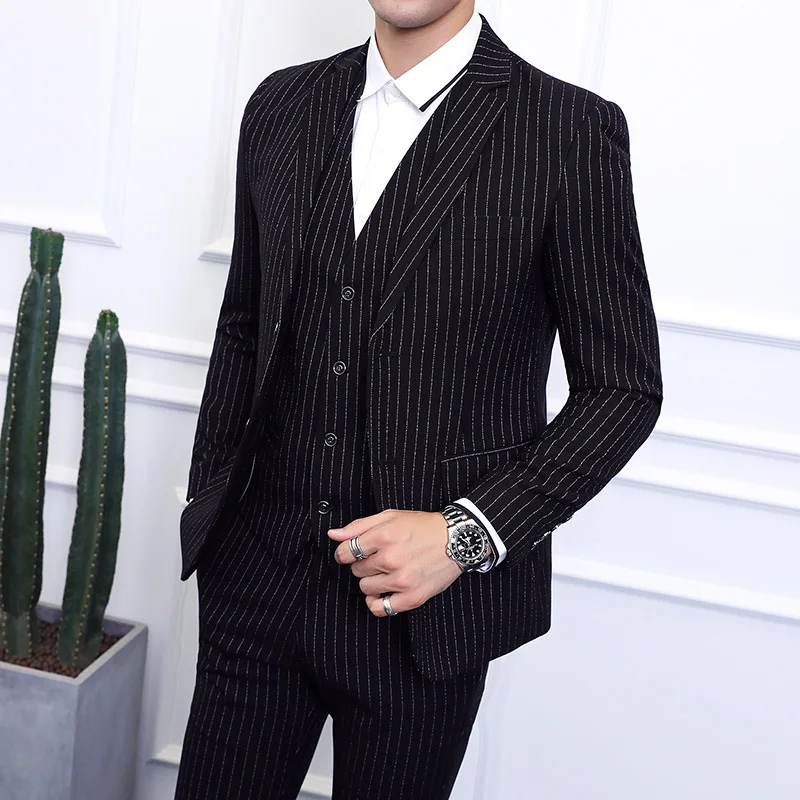 Men's Striped Suit Three-piece Large Size 6XL British Style Gentleman Business Banquet Wedding Host Fashion Quality Formal Suit
Men's Striped Suit Three-piece Large Size 6XL British Style Gentleman Business Banquet Wedding Host Fashion Quality Formal Suit