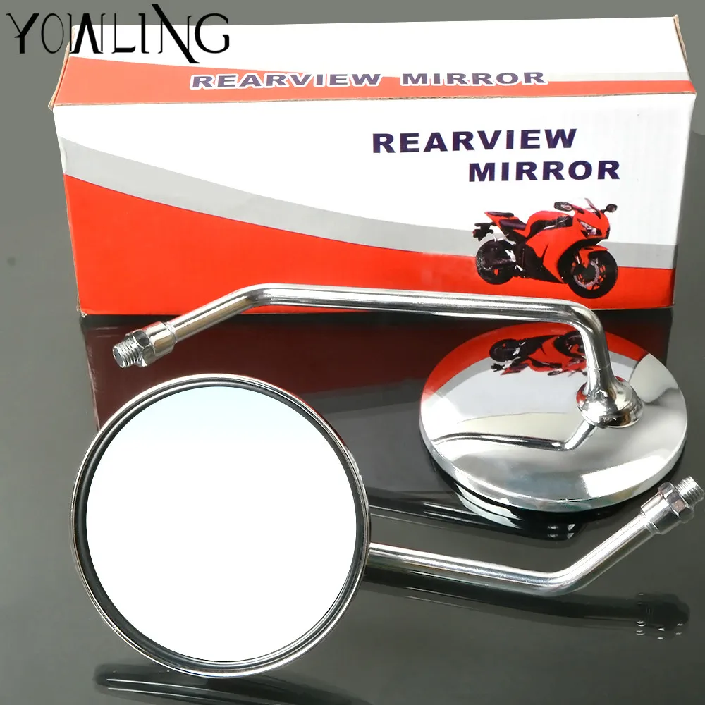 1 pair White Round Motorcycle Mirror 10MM 8MM Screw Motorbike Side Mirrors Moto Backup Mirrors Univeral Scooter Rearview Mirror
1 pair White Round Motorcycle Mirror 10MM 8MM Screw Motorbike Side Mirrors Moto Backup Mirrors Univeral Scooter Rearview Mirror