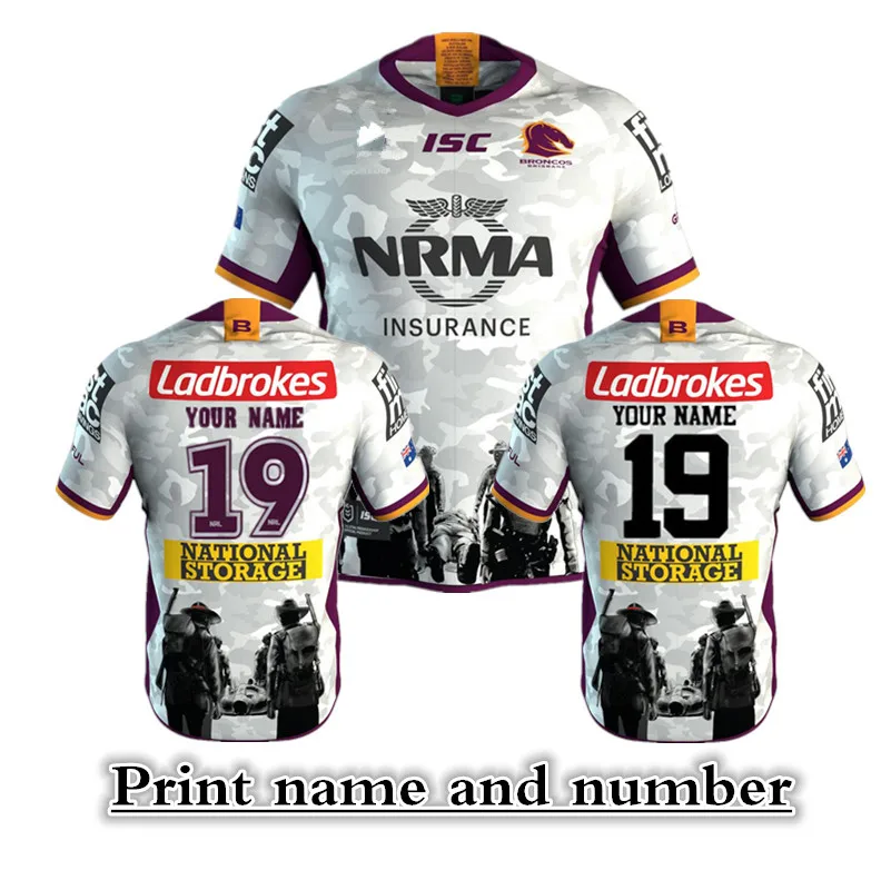 2019 BRISBANE BRONCOS ANZACRUGBY JERSEY size S-3XL Print name and number Top quality Free shipping
2019 BRISBANE BRONCOS ANZACRUGBY JERSEY size S-3XL Print name and number Top quality Free shipping