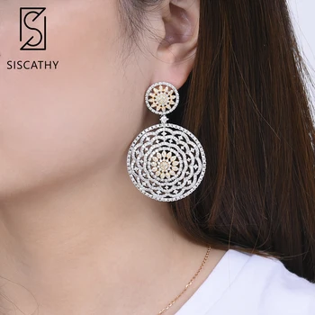 SISCATHY Luxury Round Circle Flower Shape Hollow Geometric Earrings Cubic Zirconia Dangle Drop Earrings Fashion Jewelry 2019 New
SISCATHY Luxury Round Circle Flower Shape Hollow Geometric Earrings Cubic Zirconia Dangle Drop Earrings Fashion Jewelry 2019 New
