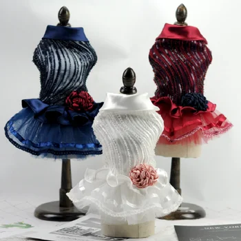 Fashion royal silk Princess Wedding Dresses for Pet dog Pet Skirt Puppy Cat Dress Pet Apparel XS-XL with sequins & flower
Fashion royal silk Princess Wedding Dresses for Pet dog Pet Skirt Puppy Cat Dress Pet Apparel XS-XL with sequins & flower