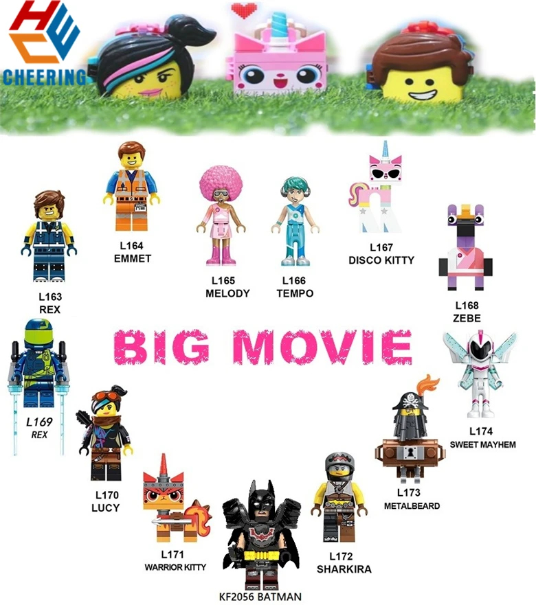 Building Blocks Big Movie Rex Melooy Tempo Mayhem Unikitty Wyldstyle Emmet Model Collection Toys For Children L163-L174
Building Blocks Big Movie Rex Melooy Tempo Mayhem Unikitty Wyldstyle Emmet Model Collection Toys For Children L163-L174