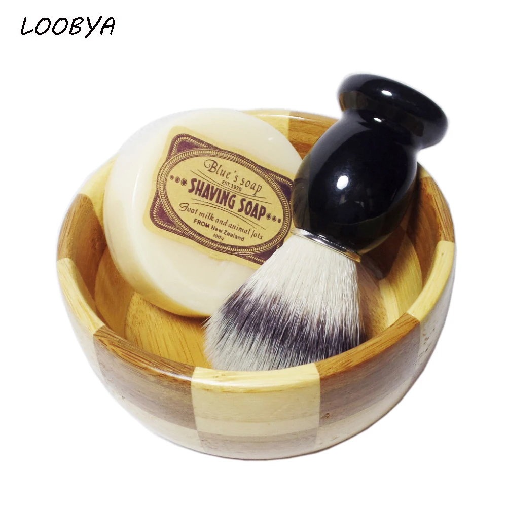 Natural Shaving Brush Soap Bowl for Mens Beard Care