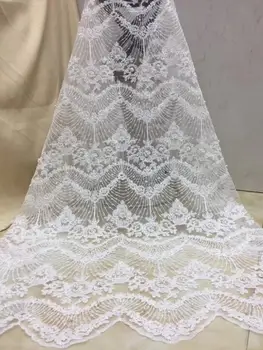 Beaded Embroidered Mesh Lace Fabric For Women Wedding Dress Lace African White Sequins Guipure Net Lace Material
Beaded Embroidered Mesh Lace Fabric For Women Wedding Dress Lace African White Sequins Guipure Net Lace Material