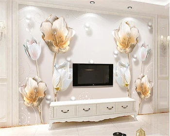 beibehang 3D wallpaper relief new Chinese style tulip jewelry three-dimensional wall decorative painting 3d wallpaper
beibehang 3D wallpaper relief new Chinese style tulip jewelry three-dimensional wall decorative painting 3d wallpaper