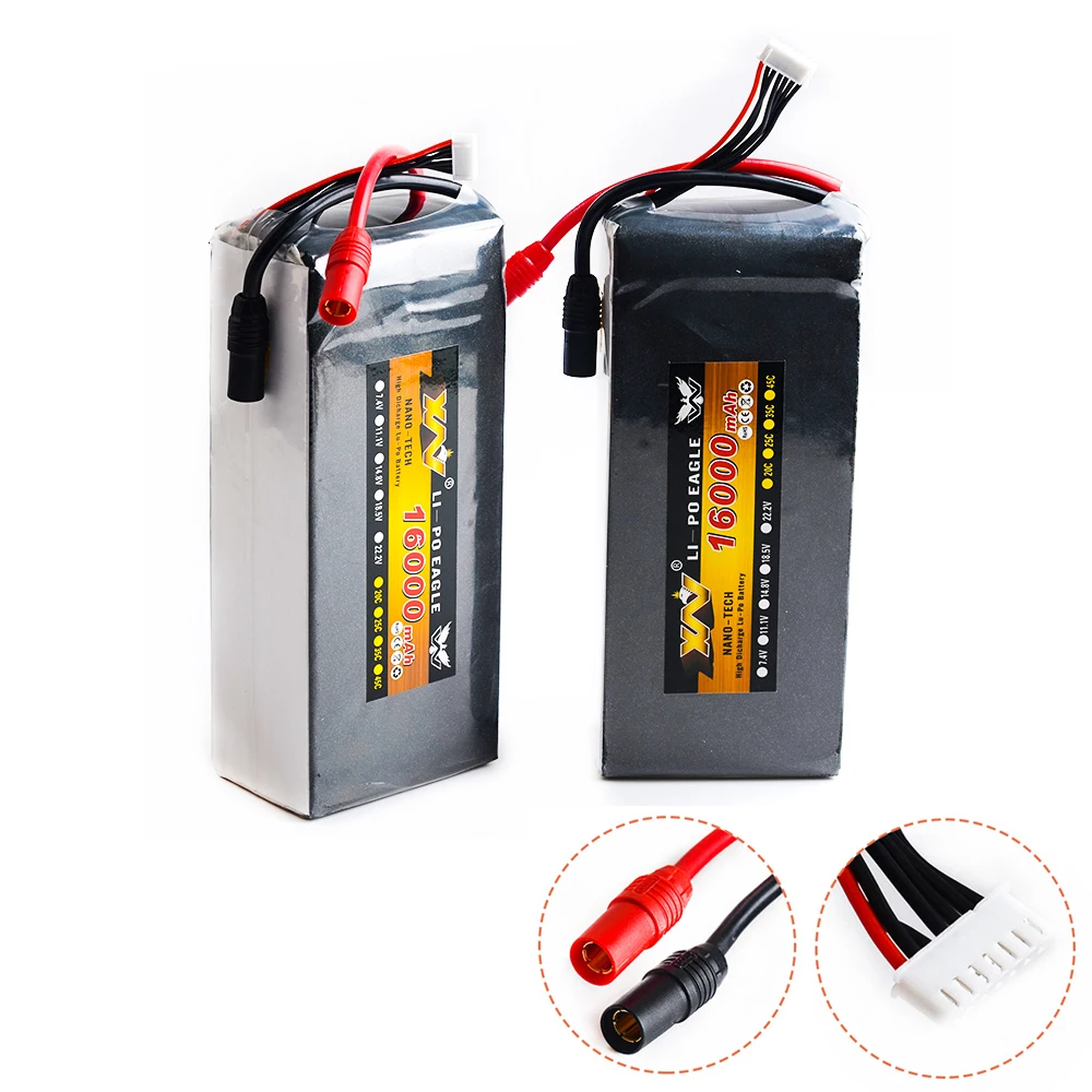 1pcs RC Lipo Battery 22.2v 16000mah 15c 6S1P Li-Po Battery AS150 Plug For RC Plant Protection UAV Rc Multicopter FPV RC Drone
1pcs RC Lipo Battery 22.2v 16000mah 15c 6S1P Li-Po Battery AS150 Plug For RC Plant Protection UAV Rc Multicopter FPV RC Drone