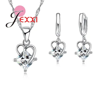 Brand Trendy Cubic Zircon Crystal Heart Shape Pendant Necklaces Hoope Earrings Bridal Wedding Jewelry Sets For Woman Gift
Brand Trendy Cubic Zircon Crystal Heart Shape Pendant Necklaces Hoope Earrings Bridal Wedding Jewelry Sets For Woman Gift