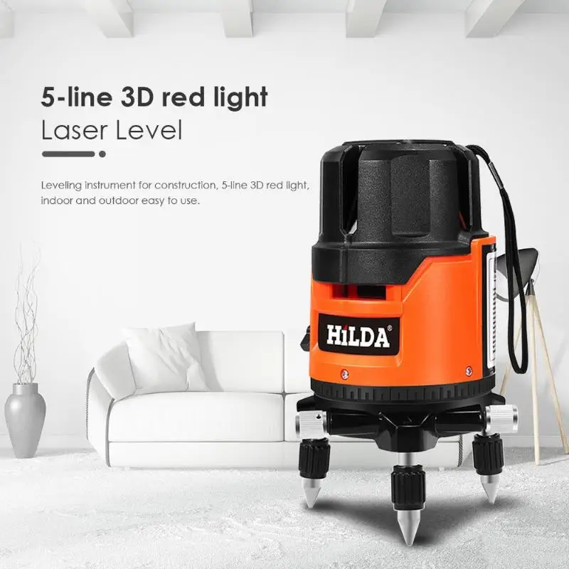 High Precision 5-lines 3D Red Beam Laser Level Meter Leveller Instrument Horizontal&Vertical 360 Degree Adjustment Higher
High Precision 5-lines 3D Red Beam Laser Level Meter Leveller Instrument Horizontal&Vertical 360 Degree Adjustment Higher