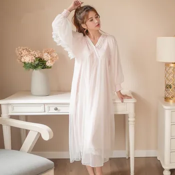 spring new full sleeve lace palace Nightgowns sweet v-neck good quality cotton nightwear women 's home clothing wholesale gx181
spring new full sleeve lace palace Nightgowns sweet v-neck good quality cotton nightwear women 's home clothing wholesale gx181