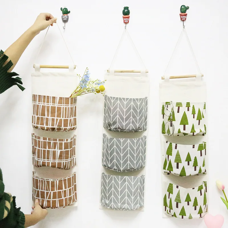 Cotton and linen waterproof storage bag hanging type 3 hang lap fabric door behind debris storage bag storage bag storage box
Cotton and linen waterproof storage bag hanging type 3 hang lap fabric door behind debris storage bag storage bag storage box