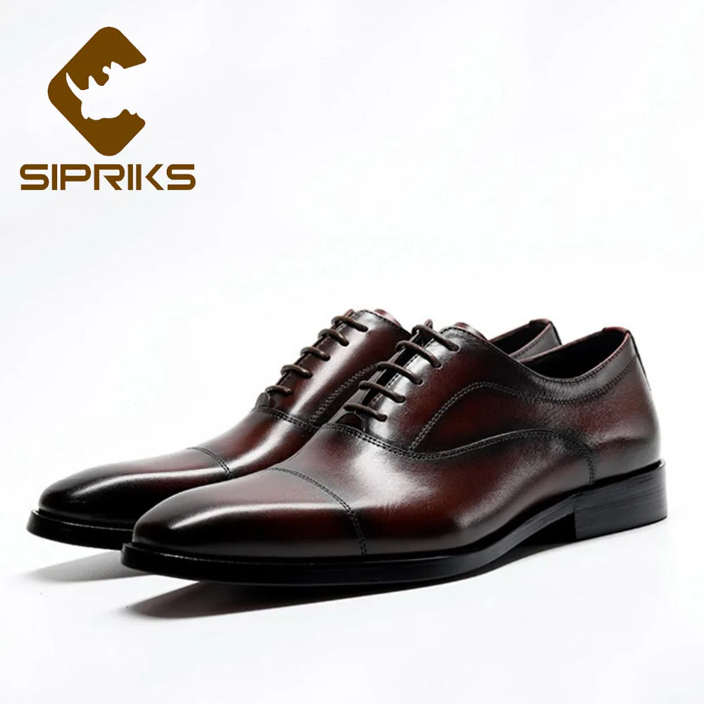 Sipriks Mens Italian Handmade Dress Shoes Genuine Leather Church Shoes Wine Red Burgundy Black Oxfords Cap Toe Social Gents Suit
Sipriks Mens Italian Handmade Dress Shoes Genuine Leather Church Shoes Wine Red Burgundy Black Oxfords Cap Toe Social Gents Suit