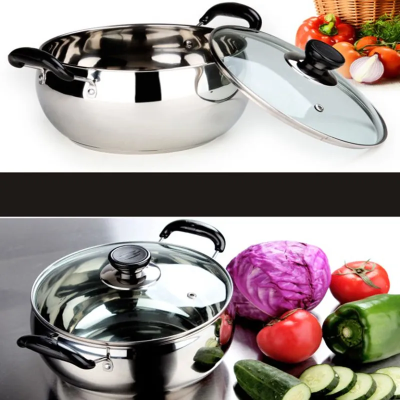 1PCS Stainless Steel Cooking Pot Stockpot Gas Induction Cooker Soup Pots Double Bottom Thickened Nonstick Pan
1PCS Stainless Steel Cooking Pot Stockpot Gas Induction Cooker Soup Pots Double Bottom Thickened Nonstick Pan