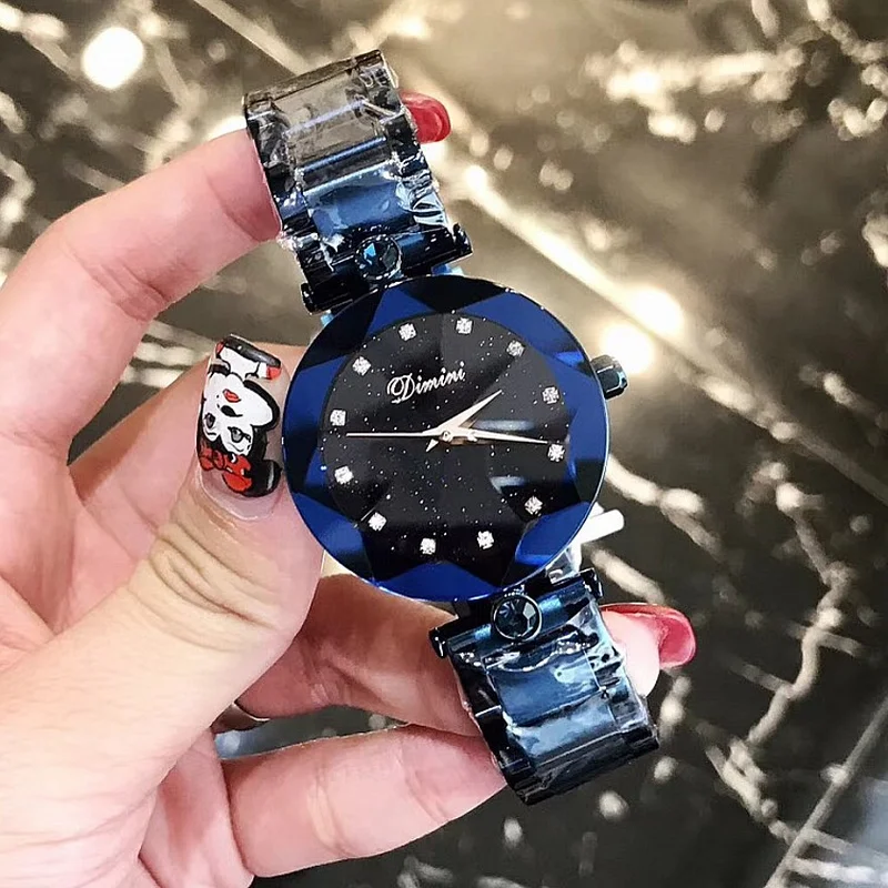 Casual Diamonds Scale Blue Sand Stone Star Dial Ladies Watches Fashion Stainless Steel Strap Quartz Women's Watch gift for women
Casual Diamonds Scale Blue Sand Stone Star Dial Ladies Watches Fashion Stainless Steel Strap Quartz Women's Watch gift for women