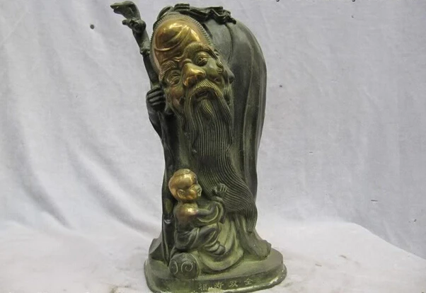 150401 S0971 Chinese Folk collection Old Bronze Gilt longevity god With bliss Boy Statue discount 30% (C0324)
150401 S0971 Chinese Folk collection Old Bronze Gilt longevity god With bliss Boy Statue discount 30% (C0324)