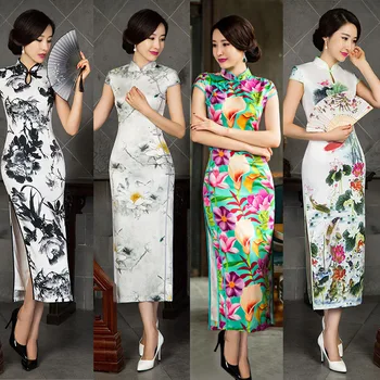 Elegant Long Slim Chinese Women Traditional Rayon Cheongsam Mandarin Collar Qipao Summer Casual Dress Floral S M L XL XXL 020812
Elegant Long Slim Chinese Women Traditional Rayon Cheongsam Mandarin Collar Qipao Summer Casual Dress Floral S M L XL XXL 020812