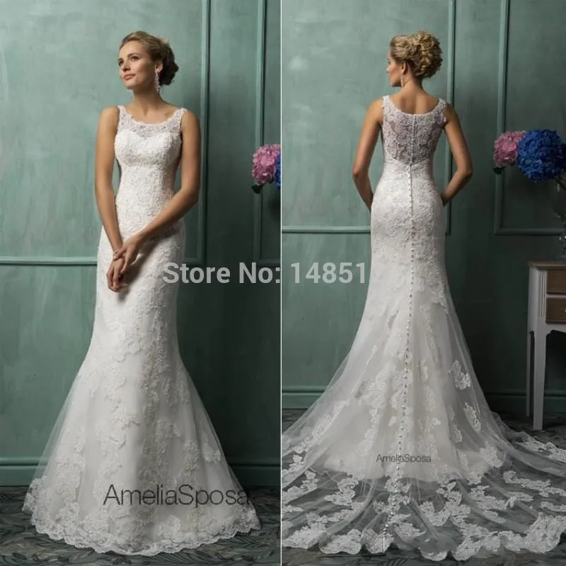2015 Vestido De Noiva Elegant Jewel Appliqued Covered Button A-line Court Train Sleeveless Bridal Dress Cheap Lace Wedding Dress
2015 Vestido De Noiva Elegant Jewel Appliqued Covered Button A-line Court Train Sleeveless Bridal Dress Cheap Lace Wedding Dress