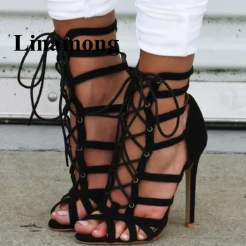 Summer Flock Solid Cross-tied Cover Open toe Sexy Thin High Heel Fashion Women Sandals High Quality Normal Size Hottest Shoes
Summer Flock Solid Cross-tied Cover Open toe Sexy Thin High Heel Fashion Women Sandals High Quality Normal Size Hottest Shoes