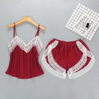 Two Piece Sets Women Sleepwear Silk Pajamas Sexy Nightwear Satin Pyjamas Lace Homewear Pijamas Sleep Lounge
Two Piece Sets Women Sleepwear Silk Pajamas Sexy Nightwear Satin Pyjamas Lace Homewear Pijamas Sleep Lounge