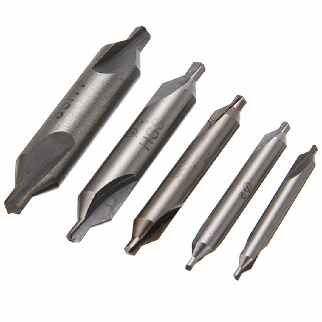 5pcs HSS Combined Center Drills Bits 60 Degree Countersink Drill Set Mayitr 1.5mm 2.0mm 2.5mm 3mm 4mm For Power Tools