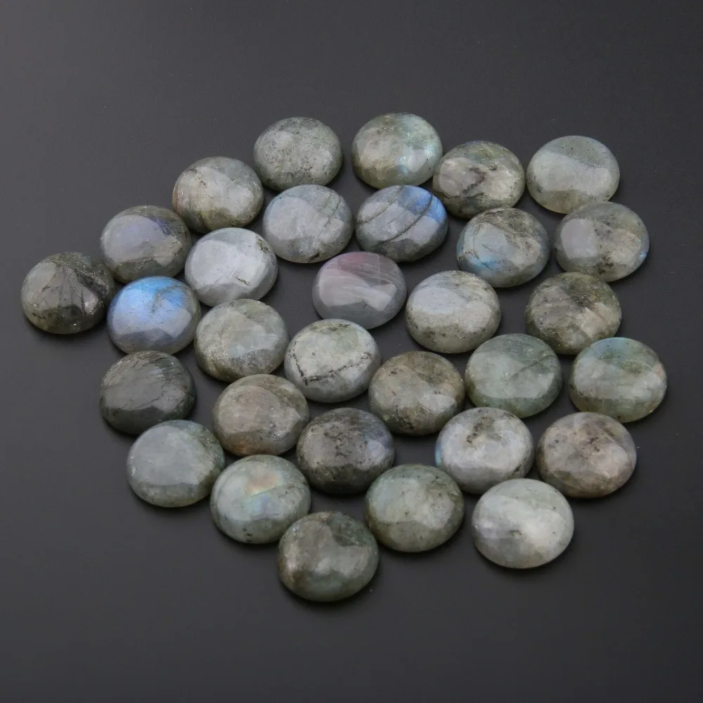 Камни из Лабрадорита с естественной вспышкой кабошон 10 12 14 16 18 мм Круглый без