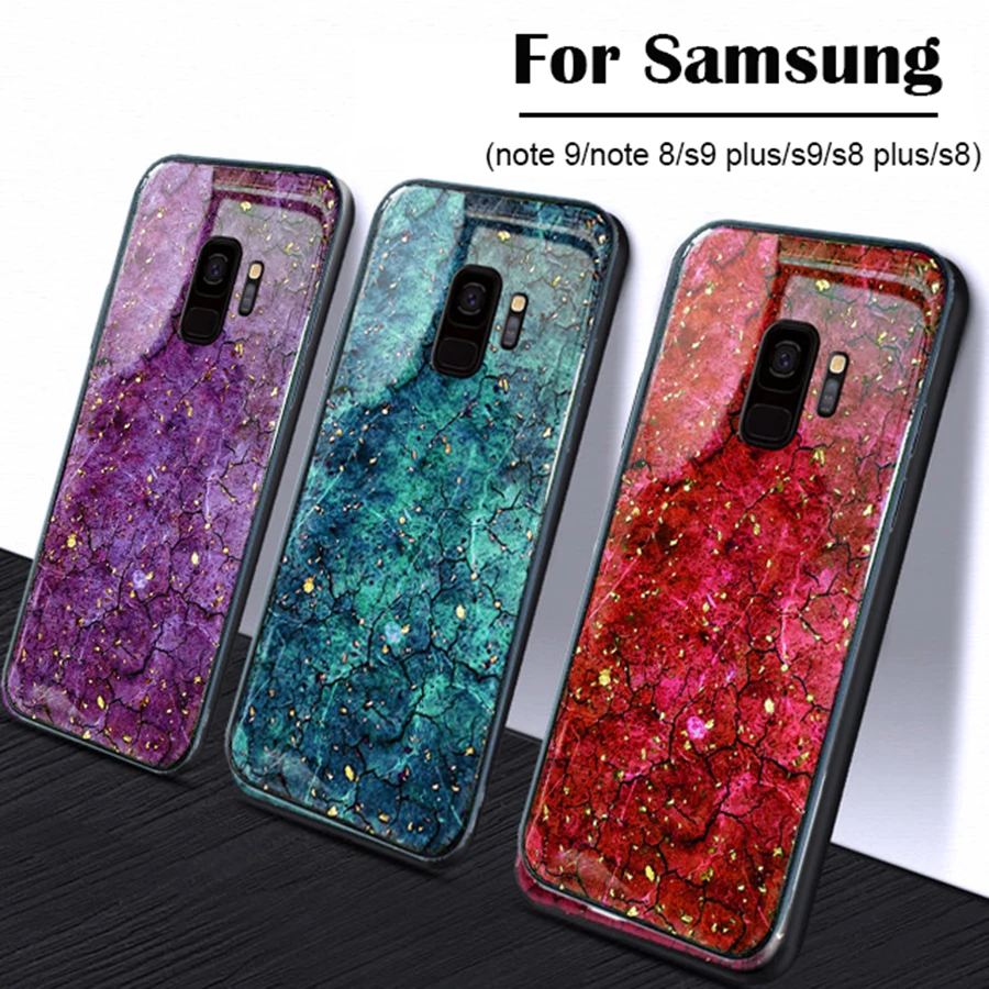Чехол для телефона samsung galaxy s 9 plus блестящий чехол из мраморной золотой фольги samsong