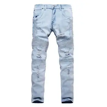 Skinny Designed Ripped Jeans Men Biker Jeans Destroyed Frayed Slim Fit Denim Pants Straight Trousers
Skinny Designed Ripped Jeans Men Biker Jeans Destroyed Frayed Slim Fit Denim Pants Straight Trousers