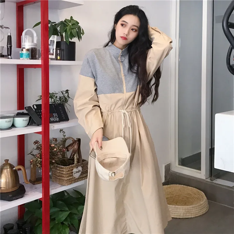 Women Dress 2019 Spring Autumn New Elegant Zipper Maxi Dresses Loose Female Long Sleeve Casual Vintage Dress Vestidos R492
Women Dress 2019 Spring Autumn New Elegant Zipper Maxi Dresses Loose Female Long Sleeve Casual Vintage Dress Vestidos R492