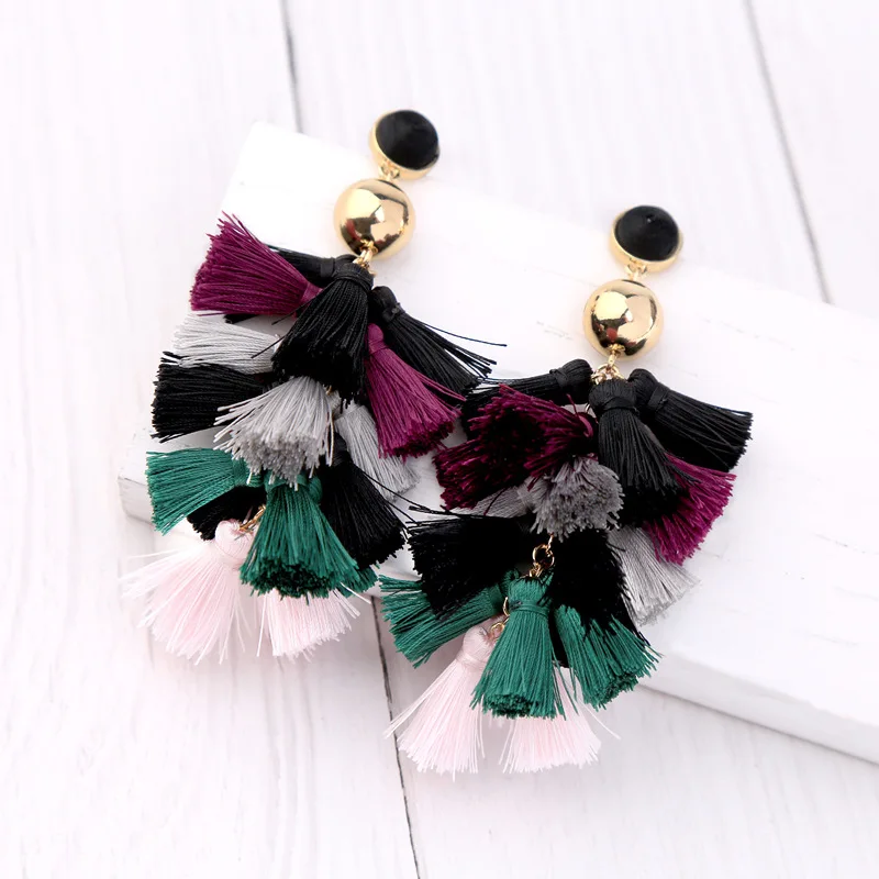 ZWPON New Layered Mini Tassel Cluster Long Earrings for Women Fashion Mixed Colors Tassel Earrings 2019 Jewelry Wholesale
ZWPON New Layered Mini Tassel Cluster Long Earrings for Women Fashion Mixed Colors Tassel Earrings 2019 Jewelry Wholesale