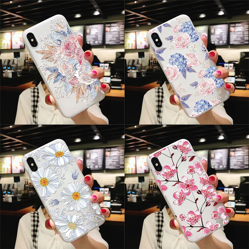 

3D Flower Embossed For Xiaomi Redmi 6A 5 Plus 4A S2 Note 7 6 5 3 Pro 4 Global 4X 5A Pocophone F1 Mi A1 9 8 A2 Lite Soft TPU Case