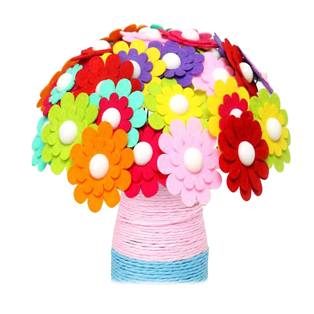 DIY Craft Iron Wire Button Felt Bouquet Kit Make 40 Flowers DIY Craft Iron Wire Button Felt Bouquet Kit Make 40 Flowers