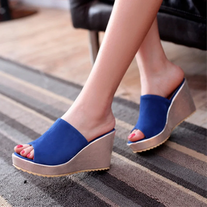 Feminina 's Flock Chunky Sexy Plus size 43 Wedges High heels Shoes Womens Pumps Wedge Slides Spongy Insole Flip flops Sandals
Feminina 's Flock Chunky Sexy Plus size 43 Wedges High heels Shoes Womens Pumps Wedge Slides Spongy Insole Flip flops Sandals