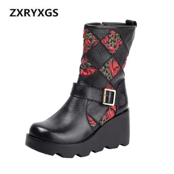 2019 New Spring Handmade Retro Genuine Leather Boots Women Shoes Non-slip Comfort Women Boots Wedges Shoes High Heels 7.5 cm
2019 New Spring Handmade Retro Genuine Leather Boots Women Shoes Non-slip Comfort Women Boots Wedges Shoes High Heels 7.5 cm