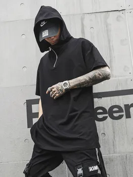 Male High Street Hip Hop Punk Tee Shirt Men Fashion Casual Hooded T-shirt Streetwear T Shirt
Male High Street Hip Hop Punk Tee Shirt Men Fashion Casual Hooded T-shirt Streetwear T Shirt