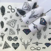 11.11 dessins au trait Nail Art faux conseils pratique affichage Transparent naturel et noir couleur faux ongles conseils manucure 1 pièces #24(China)