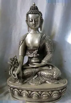 13" China Tibet silcer carved sculpture buddhism senior pharmacist buddha Statue
13" China Tibet silcer carved sculpture buddhism senior pharmacist buddha Statue