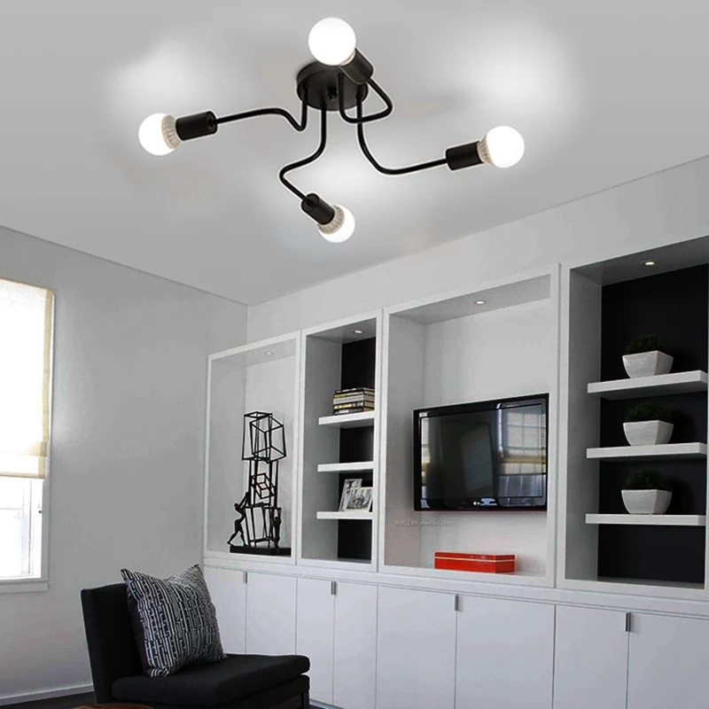 New Style Vintage Ceiling Lights For Home Lighting Multiple Rod Wrought Iron Ceiling Lamp E27 Bulb Living Room
New Style Vintage Ceiling Lights For Home Lighting Multiple Rod Wrought Iron Ceiling Lamp E27 Bulb Living Room