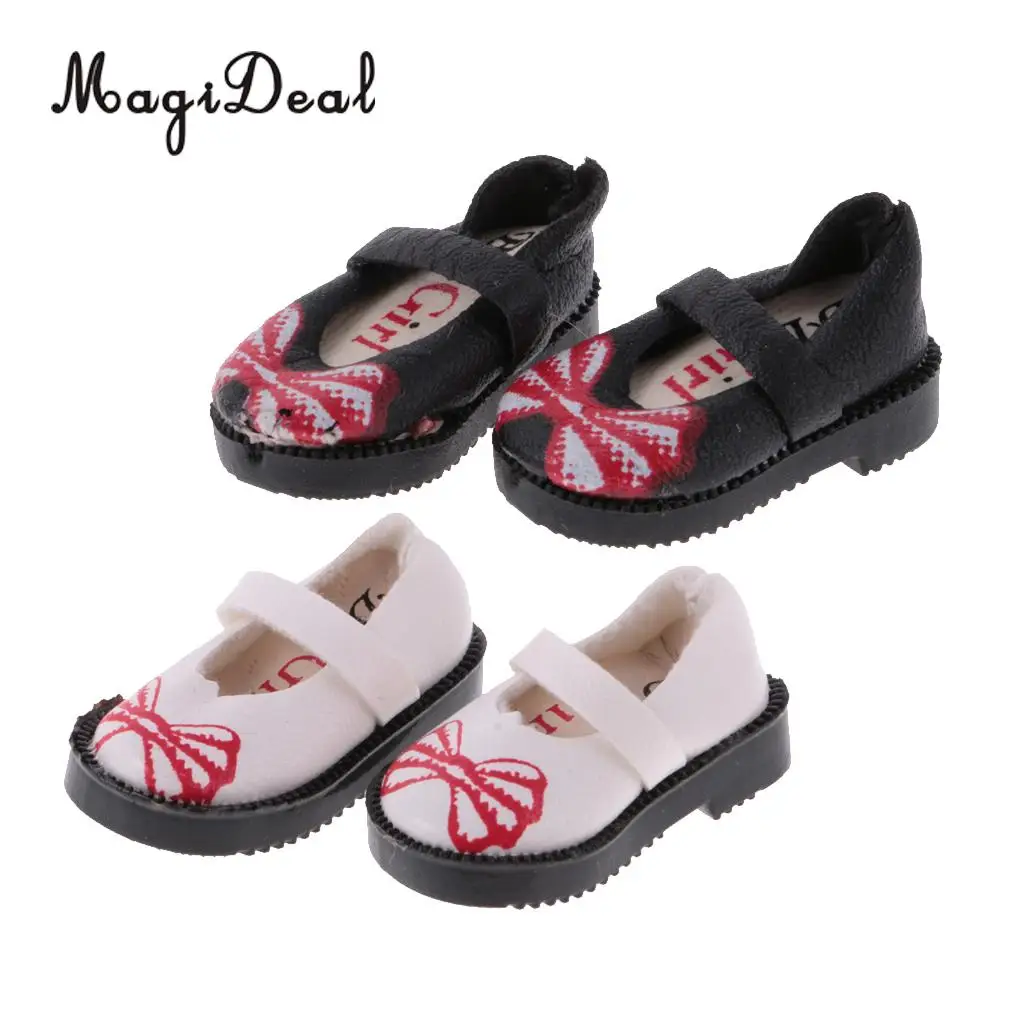 2 Pairs Doll Ankle Belt Shoes Flat Shoes for Azone Licca 1/6 OB Blythe Dolls Dress up Accessories