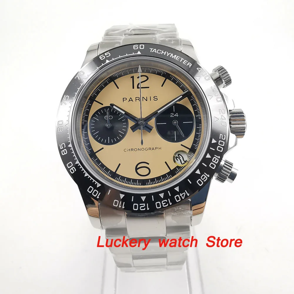 39mm parnis Quartz men's watch Full Chronograph orange dial luminous sapphire glass black bezel-PQ07
39mm parnis Quartz men's watch Full Chronograph orange dial luminous sapphire glass black bezel-PQ07