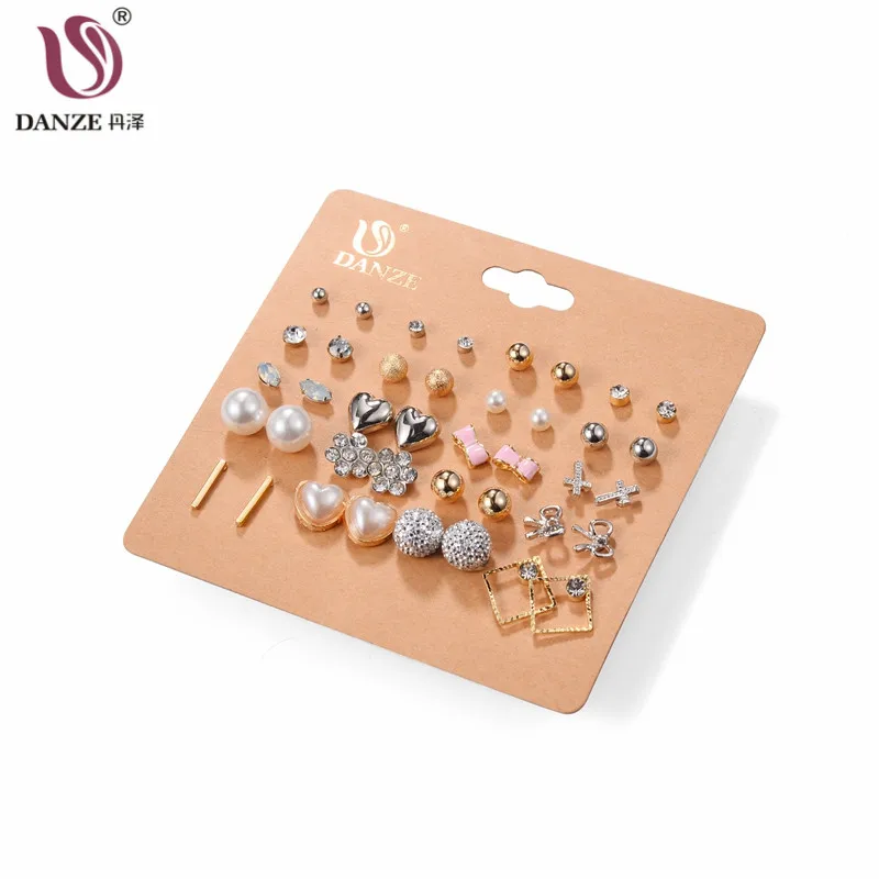 DANZE 20 Pairs/lot Punk Mixed Birds Star Heart Cross Shaped Small Stud Earrings Set For Women Imitation Pearl Jewelry kolczyki
DANZE 20 Pairs/lot Punk Mixed Birds Star Heart Cross Shaped Small Stud Earrings Set For Women Imitation Pearl Jewelry kolczyki