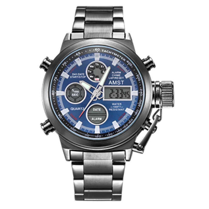 New Fashion Men Quartz Dual Display Watches Top Brand Luxury Stainless Steel Watch Electronic Waterproof Sport Male Wristwatches
New Fashion Men Quartz Dual Display Watches Top Brand Luxury Stainless Steel Watch Electronic Waterproof Sport Male Wristwatches