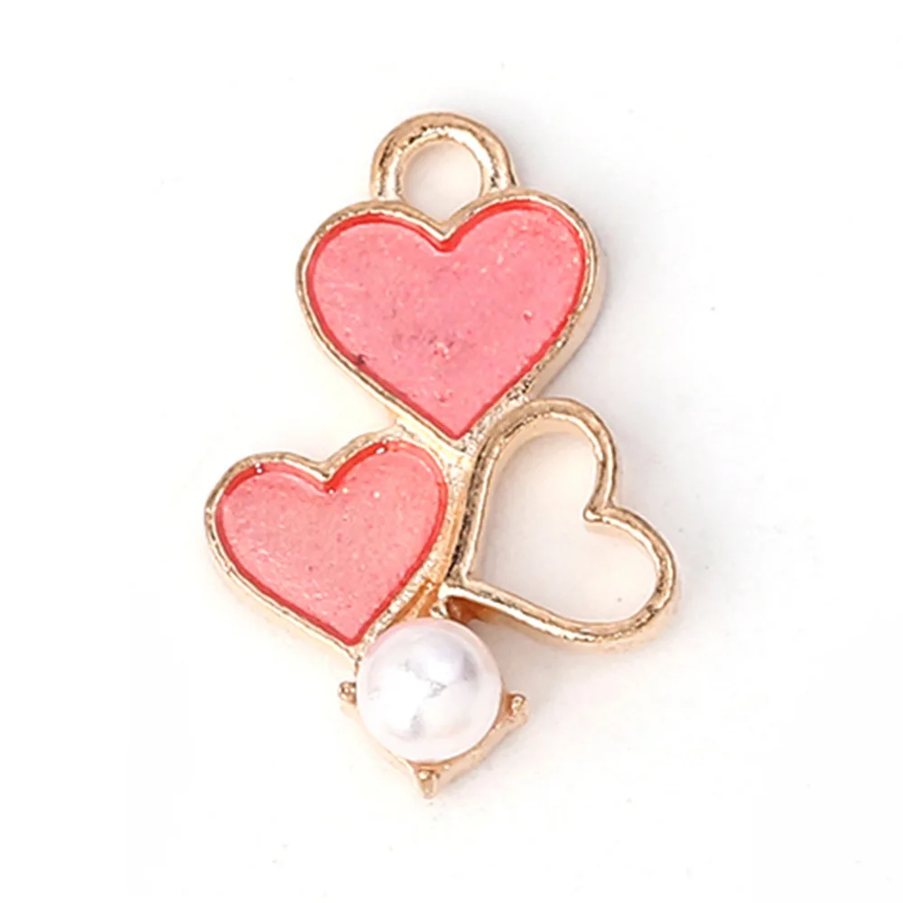 

Doreen Box Zinc Based Alloy Charms Pendant Heart Gold Color Imitation Pearl Enamel Jewelry 19mm( 6/8") x 13mm( 4/8"), 20 PCs