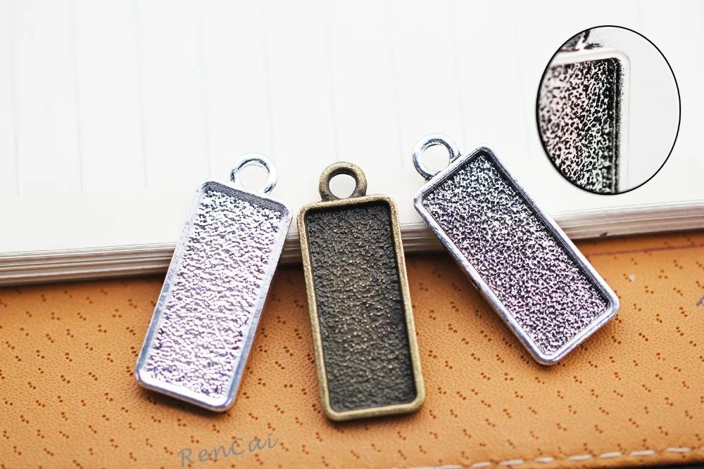 10pcs Rectangle Pendant Base Blank Findings Ant Silver/Bronze/Silver Fit 10*25mm Glass Cabochon Frame Tray Bezel DIY Making
10pcs Rectangle Pendant Base Blank Findings Ant Silver/Bronze/Silver Fit 10*25mm Glass Cabochon Frame Tray Bezel DIY Making