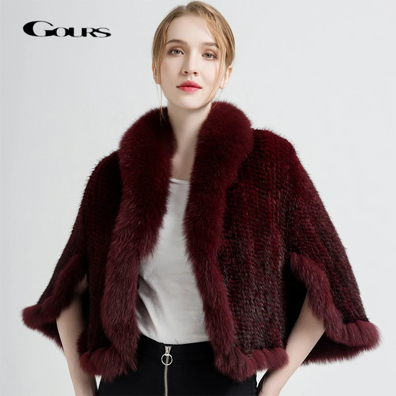 Gours Women's Real Fur Shawl High Quality Natural Mink Fur Coat with Fox Fur Collar Thick Warm Winter Fashion New Arrival LTP011
Gours Women's Real Fur Shawl High Quality Natural Mink Fur Coat with Fox Fur Collar Thick Warm Winter Fashion New Arrival LTP011