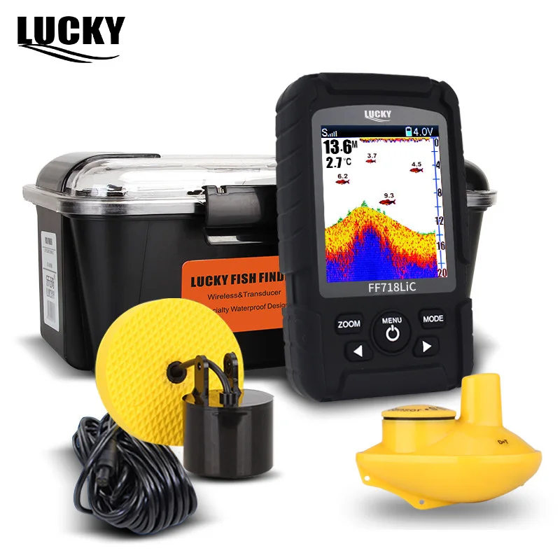 LUCKY FF718LiC Real Waterproof Fish Finder Monitor 100m/328feet Wireless Sonar Wired Transducer Fishfinder Color White LED
LUCKY FF718LiC Real Waterproof Fish Finder Monitor 100m/328feet Wireless Sonar Wired Transducer Fishfinder Color White LED